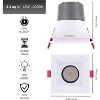 LEEKI Pack of 6 Square Recessed Light - 3-inch trim - 12W-4000k - White - 3 of 4