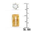 Steeltime Ladies stainless steel simulated diamonds huggie/stud earrings set. Color Options: Silver, Gold - 3 of 4