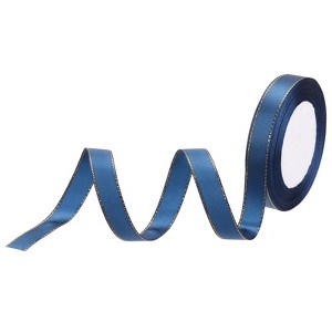 Unique Bargains Double Face Wide Satin Ribbon with Gold Edges for Wedding Bouquet - 1 of 4