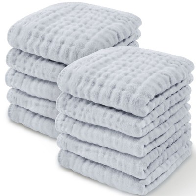 Baby Washcloths Muslin Cotton, Large 10”x10” by Comfy Cubs