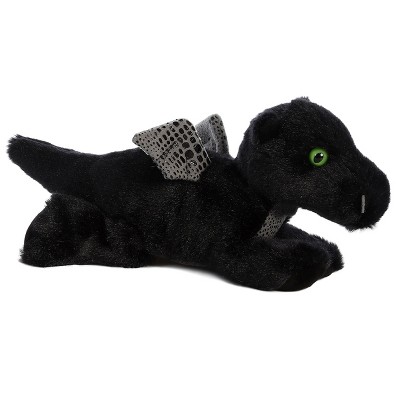 Aurora Midnight Dragon Mini Flopsie Plush 8" Stuffed Toy, Black and Blue, 1 Count