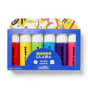 6ct Jumbo Acrylic Markers - Mondo Llama™ - 1 of 4