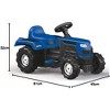 DOLU Ranchero Pedal Tractor with Horn, Kids Ride-On Toy for 3 Years and Up, Blue - 2 of 4