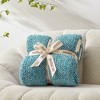 Snuggle Sac Reversible Throw Blanket Knitted Blanket Soft Bedding Blankets - 2 of 4