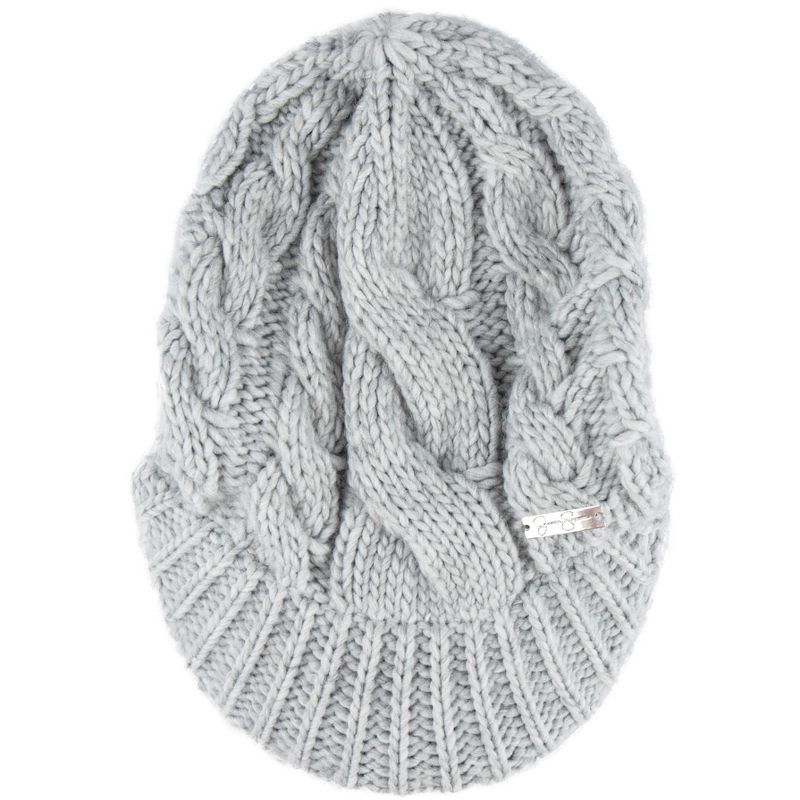 Jessica Simpson Women's Cable Knit Newsboy Beanie Hat with Brim, 2 of 6