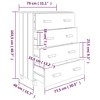 vidaXL HAMAR Dresser Light Gray 31.1"x15.7"x40.7" Solid Wood Pine - 4 of 4