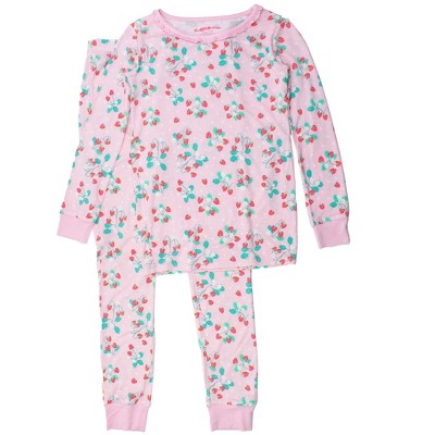 RuffleButts SoftSnooze Big Girls Ruffle Long Sleeve Pajama Set