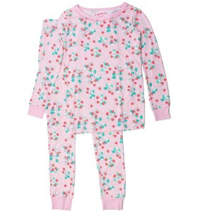 RuffleButts SoftSnooze Big Girls Ruffle Long Sleeve Pajama Set - 1 of 4
