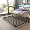 Racxily Twin Daybed with Trundle, Farmhouse Daybed Frame with Sliding Barn Door Headboard and Charging Station & LED Light for Bedroom and Guest Room - 4 of 4