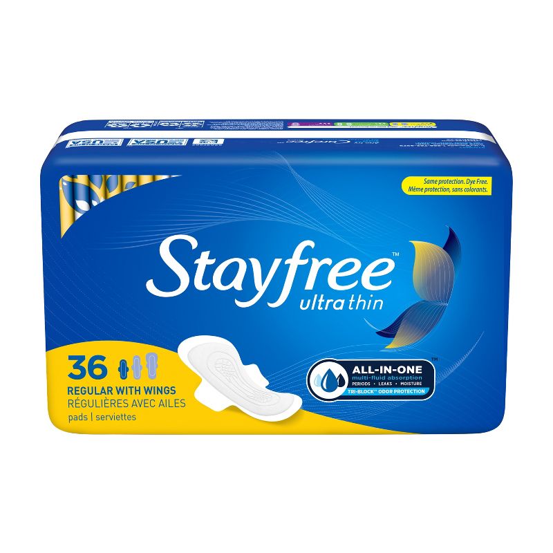 Stayfree Ultra Thin Pads with Wings - Unscented - Regular - 36ct, 3 of 10