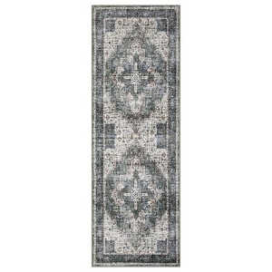 Indoor Vintage Floral Medallion Non Slip Living Room Rugs, Washable Soft Ultra Thin Bedroom Dining Room Carpet for Home Office - 1 of 4