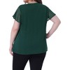 Agnes Orinda Women's Plus Size Swiss Dot V-Neck Tops with Flutter Sleeves - 4 of 4