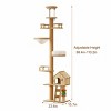 Adjustable Height Floor to Ceiling Cat Tree with Condo Cave, Hammock & Scratching Post, 98-110'' Cat Tower for Large Cats-3irtyhousy - 4 of 4