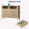 6 Drawer Dresser, Farmhouse Chest of Drawers with 2 Open Shelves and Fluted Doors, Home Storage and Organization for Living Room, Entryway - 2 of 4
