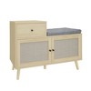 KTMBDW Shoe Cabinet with 2 Doors for Entryway,Shoe Storage Cabinet with Shoe Storage Bench and Drawer,Shoe Storage Organizer for Living Room,Natural - 3 of 4