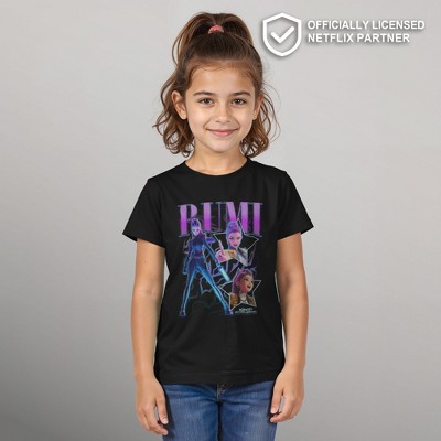 KPop Demon Hunters Girls KPop Demon Hunters Rumi Super Star Logo T Shirt - Black - Small — фото 2