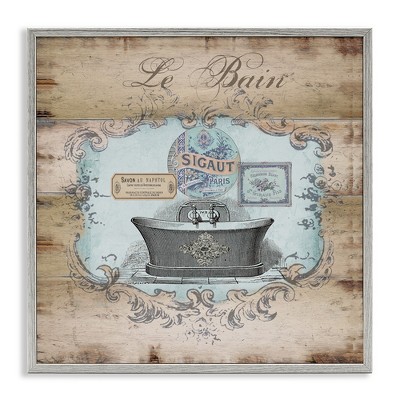 Stupell Industries Le Bain Vintage Style Bath, 24" x 24"
