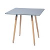 HomeRoots 32" Gray and Natural Wood Square Dining Table - 4 of 4