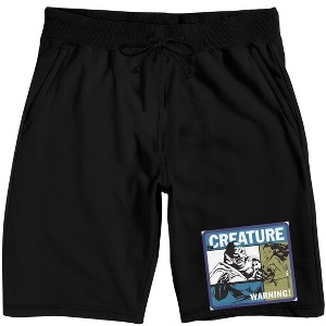 Universal Monsters Creature From The Black Lagoon Adult Black Sleep Pajama Shorts - 1 of 4