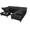 VYNXARIA 3 PC Sectional Sofa Set, (Black) Faux Leather left-Facing Sofa with Free Storage Ottoman - 2 of 4