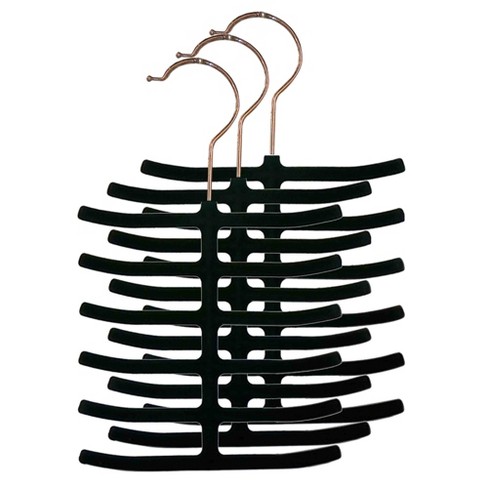 Home Basics 10 Piece Plastic Hanger Set, Black, STORAGE ORGANIZATION