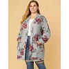 Agnes Orinda Women's Plus Size Lightweight Open Front Knit Floral Cardigans - 4 of 4