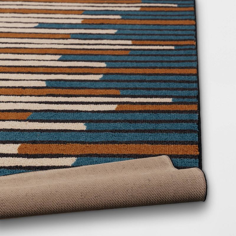 Striped Area Rug Turquoise/Yellow - Threshold™, 4 of 7