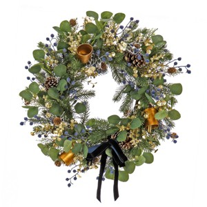 HGTV 28" Swiss Chic Decorated Christmas Artificial Wreath - 1 of 4