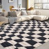 Washable Area Rugs, Modern Plaid Rugs for Living Rooms, Stain-Resistant Soft Geometric Rugs, Foldable Non-Slip Decorative Rugs - 3 of 4