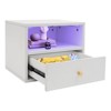 YIYIBYUS Floating Nightstand with Slide Drawers, Bedside Cabinet With Light, White - 3 of 4