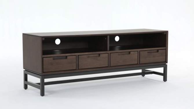 Devlin Mid-Century Low TV Stand for TVs up to 65&#34; Walnut Brown - WyndenHall, 2 of 11, play video