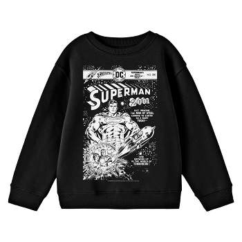 Superman Comic Cover No. 300 Crew Neck Long Sleeve Black Youth Tee