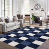Area Rug, Home Decor Classic Plaid Modern Rug - Non Slip Washable Thin Versatile Carpet for Living Room Bedroom Entryway Office Dining Room Hallway - 3 of 4