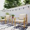 Resenkos 3 Pieces Outdoor Bistro Set, Two Armchairs And A Round Table, Steel, Cream White - 4 of 4