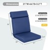 Aoodor 4Pcs Outdoor Cartridge High Back Dining Chair Cushion Set, Fade and Water Resistant Polyester Fabric Cover with Ties and Zipper - 4 of 4