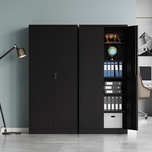 Mlezan Storage Cabinet with Locking Doors, 72" Tall 18" Deep Metal Cabinet with 5 Adjustable Shelves for Pantry, Office,  Home Kitchen Pantry Cabinets - 1 of 4