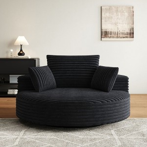 55 inch Beige Corduroy Foam Single Swivel Chair for Living Room and Bedroom - 1 of 4