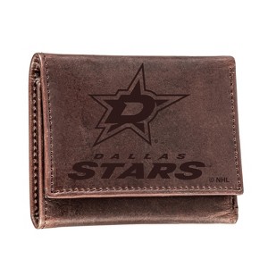 Evergreen NHL Dallas Stars Brown Leather Trifold Wallet Officially Licensed with Gift Box - 1 of 1