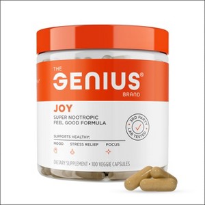 Genius Joy – Nootropic Mood Enhancer with L-Theanine, SAM-e & Ginseng to Support Mood, Focus & Brain Function – Organic, Non-GMO - 1 of 4