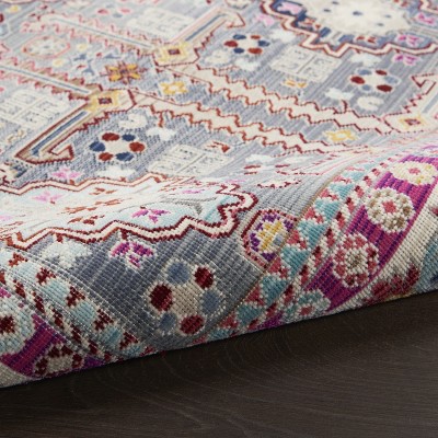 Gray and Multicolor Geometric 8' x 10' Synthetic Area Rug