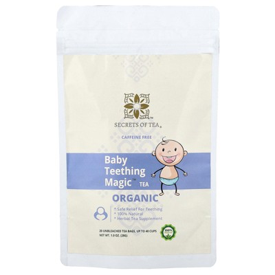 Secrets of Tea Organic Baby Teething Magic Tea, Caffeine Free, 20 Unbleached Tea Bags, 1.41 oz (40 g)
