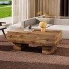 Lyngins 43.3" Modern Coffee Table, Simple Marble Texture MDF Coffee Table, Center Table & Living Room Table for Stylish Spaces, 300 lbs Capacity - 2 of 4