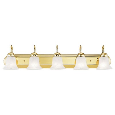 Livex Lighting Riviera 5 - Light Vanity in  Polished Brass