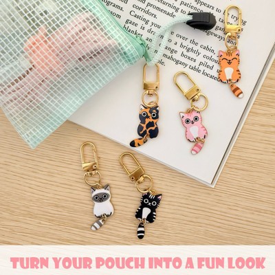Wrapables Cute Cats Keychain, Bag Charm Accessory for Purse Handbag Backpack (Set of 5) — фото 6