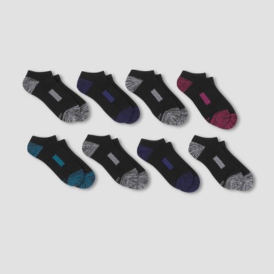 Hanes Performance Women's Cushioned Marled 6+2 Bonus Pack No Show Athletic Socks - Black 5-9