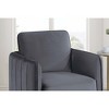 Velvet Upholstered Accent Chair with Vertical Channel Tufting, Plush Cushion and Metal Legs - 3 of 4