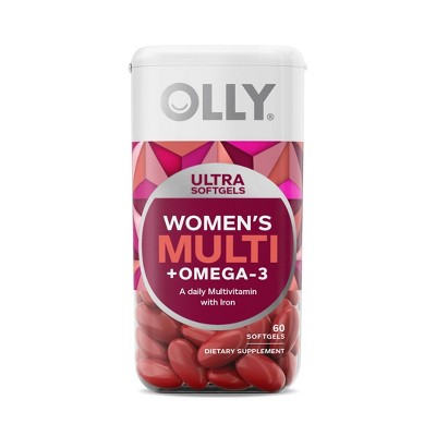 OLLY Ultra Strength Women&#39;s Multi + Omega-3 Daily Vitamin Softgels - 60ct