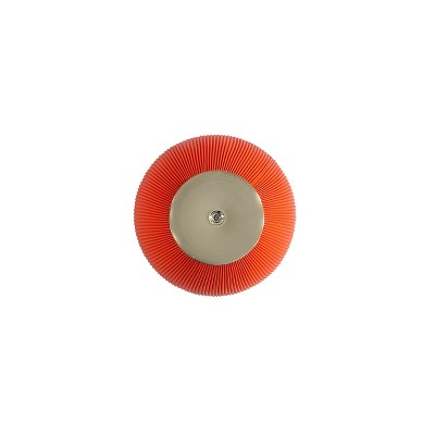 Orange Pleated Leatherette and Gold Metal Round Accent Table Set