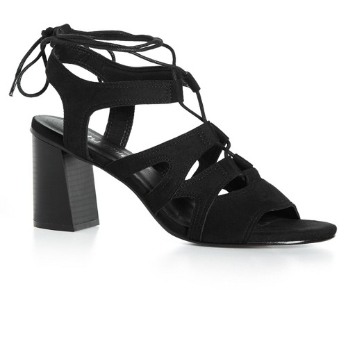 Women's Wide Fit Strap Lacey Heel - black | CITY CHIC - image 1 of 4