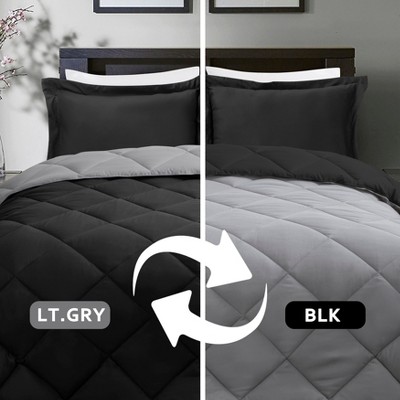 HIG 3 Piece Reversible Queen Comforter Set, Red Down Alternative Bedding Set, All Season Microfiber Comforter with Two Shams — фото 2